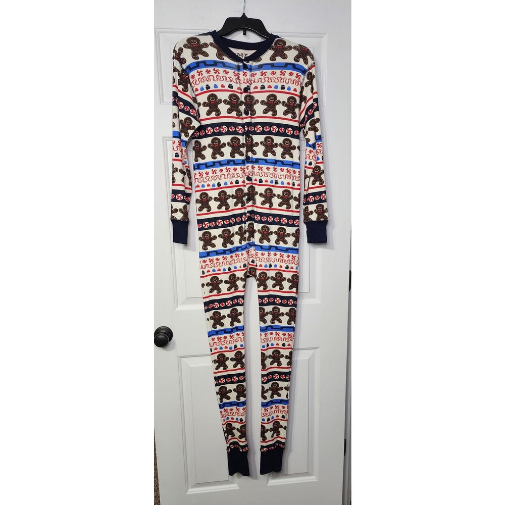Lazy One FlapJacks Long Johns Xmas Christmas Gingerbread Unisex Adult Xs NWT
